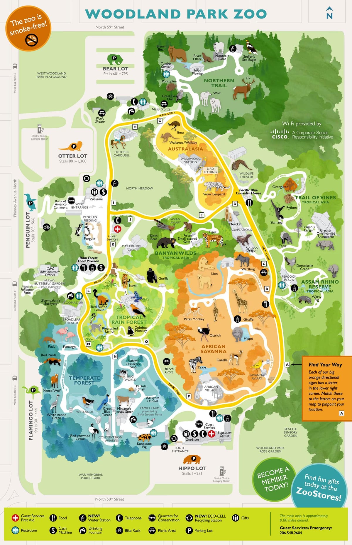 シアトル動物園のパークマップ